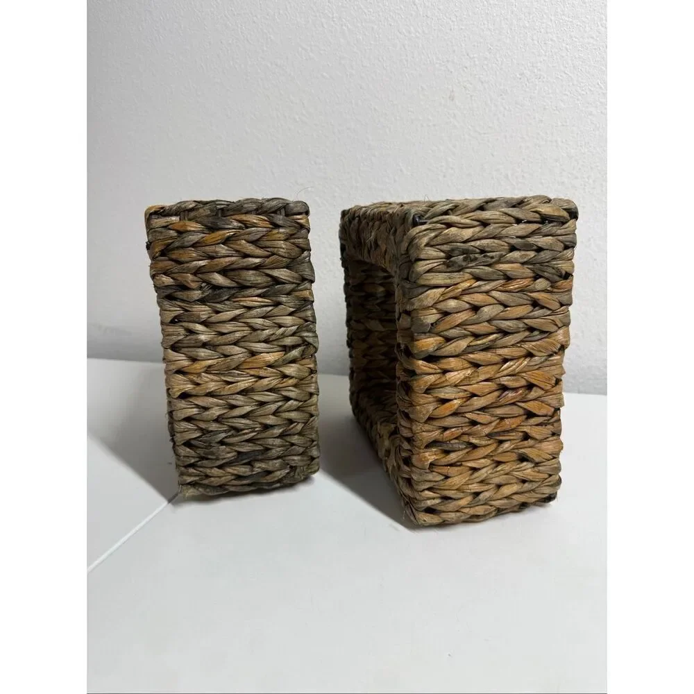 Set of 2 Natural Boho Wicker Rattan Wall  Shelf Padma’s Plantation Furniture